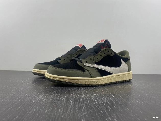 Bmlin OLIVE' AIR SCOTT 1 JORDAN OG LOW DM7866-002 TRAVIS SP 'BLACK X 0717
